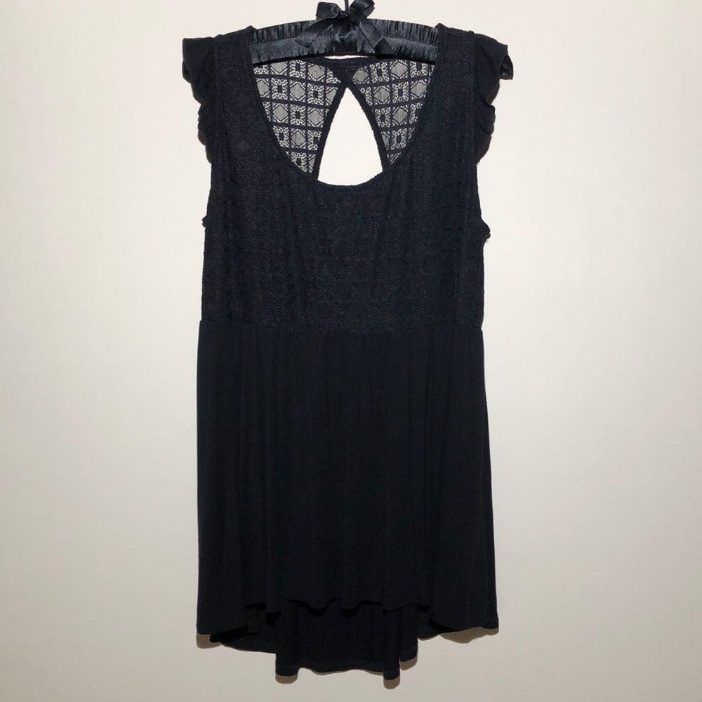 Torrid Knit Lace Black Top